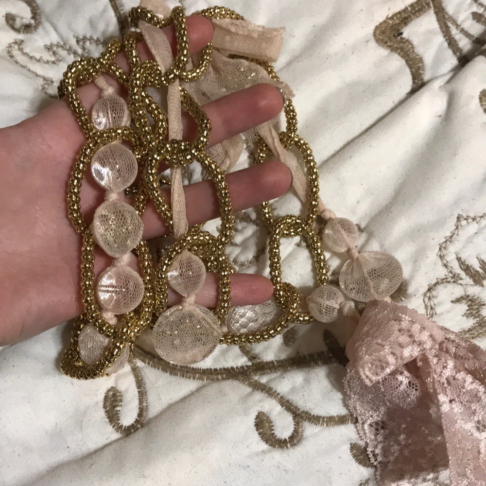 Handmade gold embellished necklace